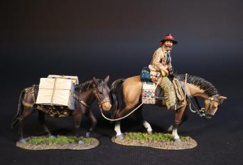 Image of Teamster with Cash Mule, The Rendezvous, The Mountain Men, The Fur Trade--single mounted figure leading mule