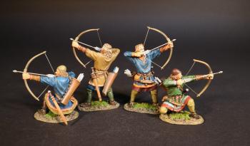 Image of Four Viking Archers (2 standing ready to fire, 2 kneeling ready to fire), the Vikings, The Age of Arthur--four figures