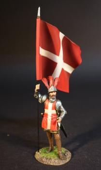 Image of Standard Bearer, Knights of the Order of St. John of Jerusalem, of Rhodes, and of Malta, The Great Siege of Malta, 1565, The Crusades--single figure with flag