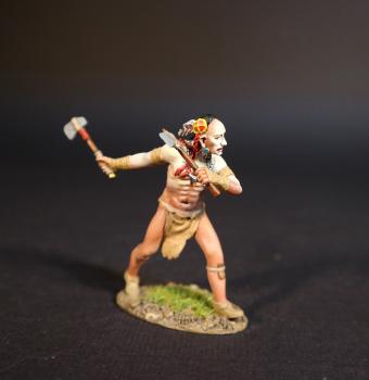 Image of Beothuk Warrior advancing with two stone axes, Skraelings, The Conquest of America--single figure Image of Beothuk Warrior advancing with two stone axes, Skraelings, The Conquest of America--single figure