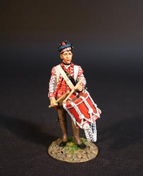 Image of Drummer, 1st Battalion, 71st Regiment of Foot, The British Army, The Battle of Cowpens, January 17, 1781, The American War of Independence, 1775–1783--single standing figure with drum Image of Drummer, 1st Battalion, 71st Regiment of Foot, The British Army, The Battle of Cowpens, January 17, 1781, The American War of Independence, 1775–1783--single standing figure with drum