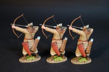 Image of Three Korean Auxillary Archers (tan armor), The Mongol Invasions of Japan, 1274 and 1281--three figures