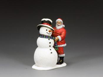 Image of Santa & His Snowman--single figure and snowman on single base