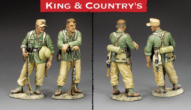 ‘At Ease’--two standing Afrika Korp figures leaning on rifles #2