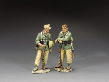Image of ‘At Ease’--two standing Afrika Korp figures leaning on rifles