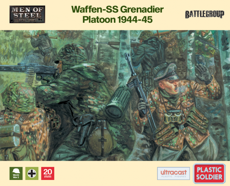 Waffen-SS Grenadier Platoon, 1944-45--thirty-three unpainted 20mm WWII miniatures #1