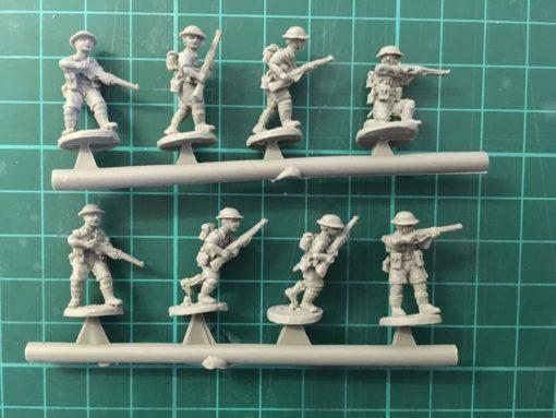 British Eighth Army Platoon--forty-seven unpainted 20mm WWII miniatures #11