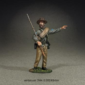 Image of Confederate Infantry Corporal Urging Men Forward--single figure