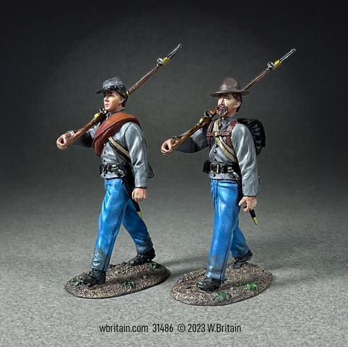 “Forward March”--Two Confederate Infantry Marching--two figures #1
