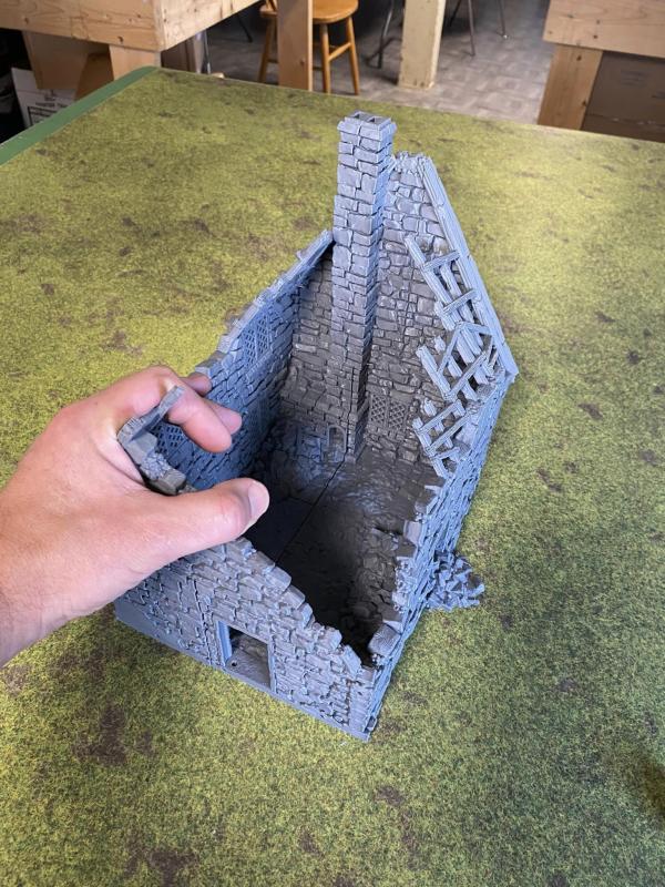 3D Print - 54mm Stone House (short version)( Full size,10 pieces 11" Long, 7" Wide, 11" high) -Limited availability! #2