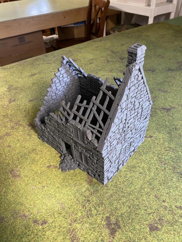 3D Print - 54mm Stone House (short version)( Full size,10 pieces 11" Long, 7" Wide, 11" high) -Limited availability! #1