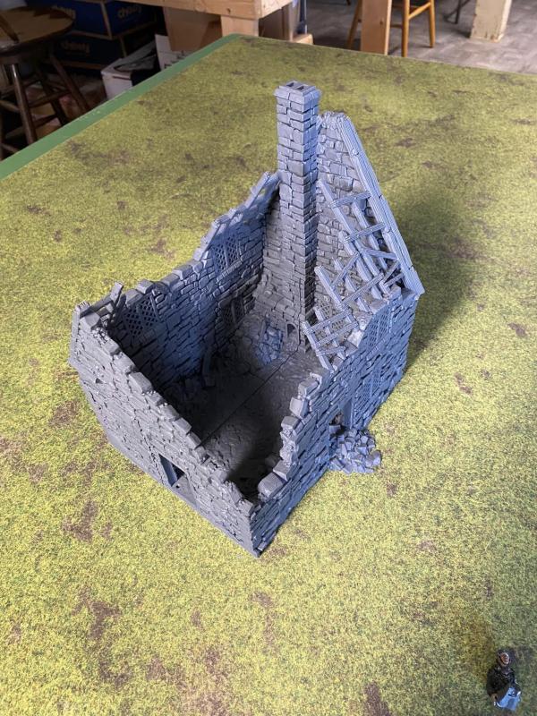 3D Print - 54mm Stone House (short version)( Full size,10 pieces 11" Long, 7" Wide, 11" high) -Limited availability! #3