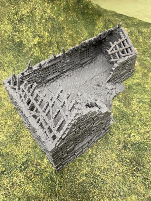 3D Print - 54mm Large Stone Barn (Full size,13.5" Long, 9.5" Wide, 5.5" high) -Limited availability! #1