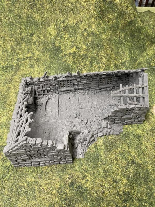 3D Print - 54mm Large Stone Barn (Full size,13.5" Long, 9.5" Wide, 5.5" high) -Limited availability! #3