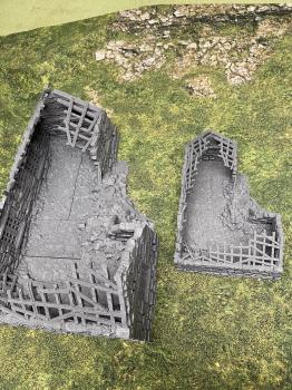Image of 3D Print - 28mm Large Stone Barn (7.5" x5 1/4" x 3") -Limited availability!
