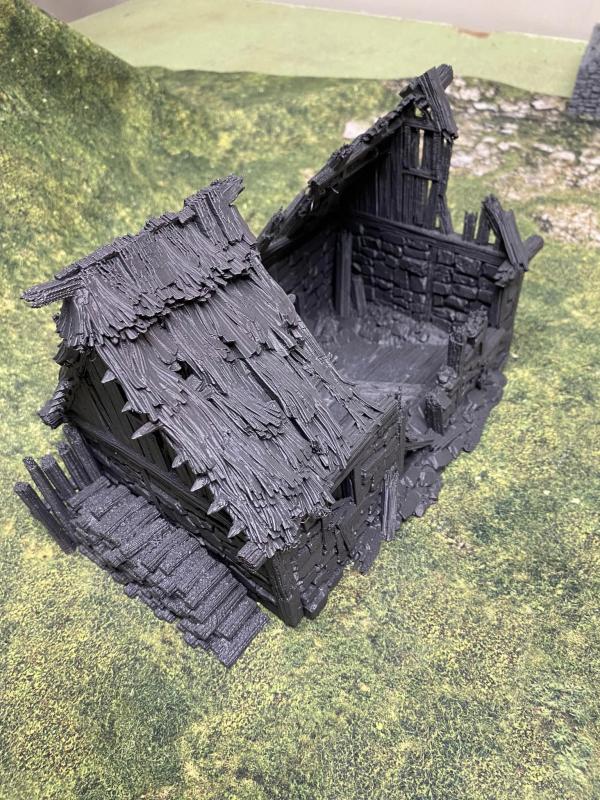 3D Print - 28mm Ruined Norman Barn () -Limited availability! #1