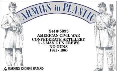 American Civil War Confederate Artillery, 1861-1865--2 -Five-Man Gun Crews, No Guns (grey) #1