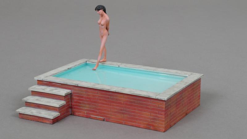 Bathing Pool, with Marina stepping into the pool--pool and single figure #1