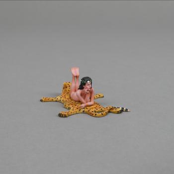 Image of Loni (from the Greek for Lion) on a Leopard skin rug--single Black-haired female figure lying on a rug--RETIRED--LAST ONE!! Image of Loni (from the Greek for Lion) on a Leopard skin rug--single Black-haired female figure lying on a rug--RETIRED--LAST ONE!!