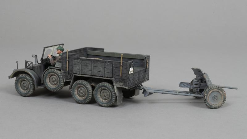 Krupp-Protze Truck Early War Grey Variant towing a Pak 36 cannon--single 6x4 German truck/artillery tractor with driver and Pak 36 cannon--RETIRED--LAST TWO!! #1