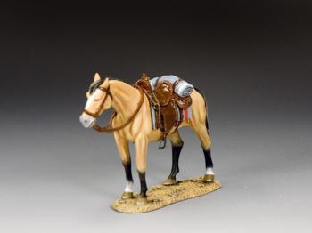Image of Standing 'Dun' Horse--single saddled horse figure