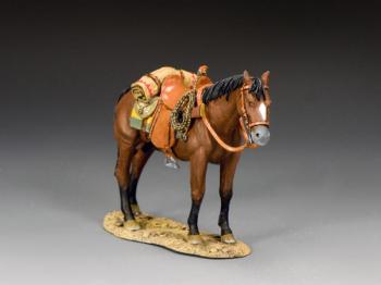 Image of Standing 'Chestnut' Horse--single saddled horse figure