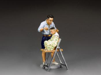 Image of The Street Barber--two 1960s-era figures