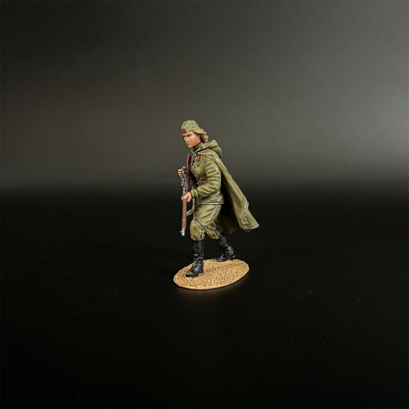 Red Army Woman Sniper Wearing a Cloak--single figure striding forward #4