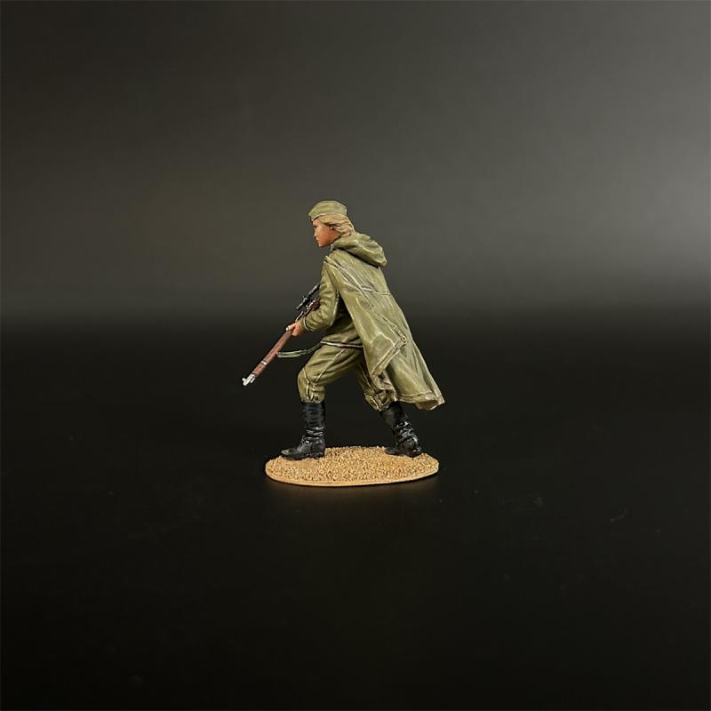 Red Army Woman Sniper Wearing a Cloak--single figure striding forward #5
