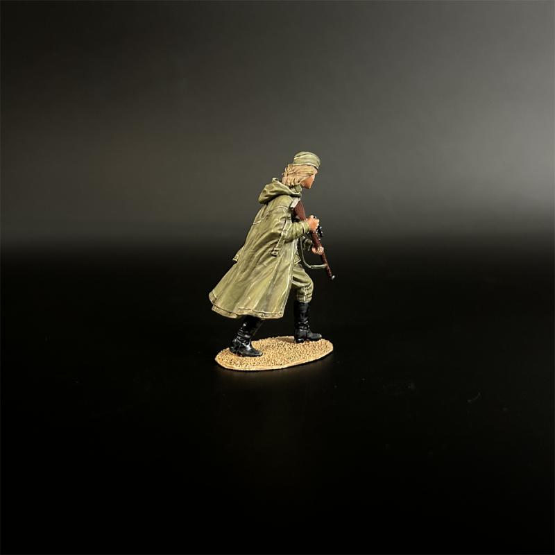 Red Army Woman Sniper Wearing a Cloak--single figure striding forward #7