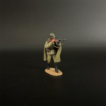 Image of Red Army Machine Gunner Wearing a Cloak--single figure striding forward