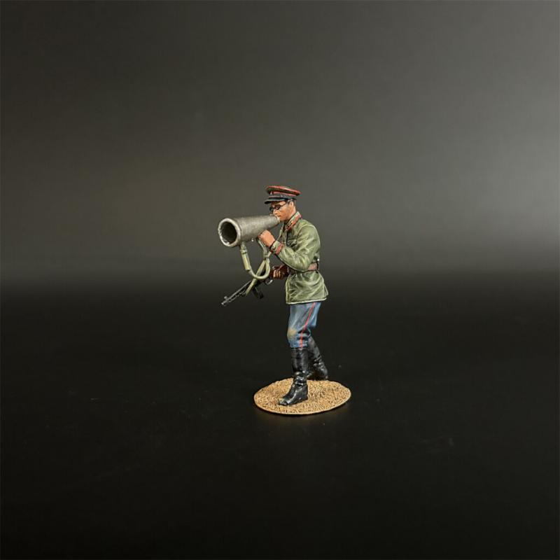 Red Army Political Commissar--single standing figure holding burp gun and using bullhorn #3
