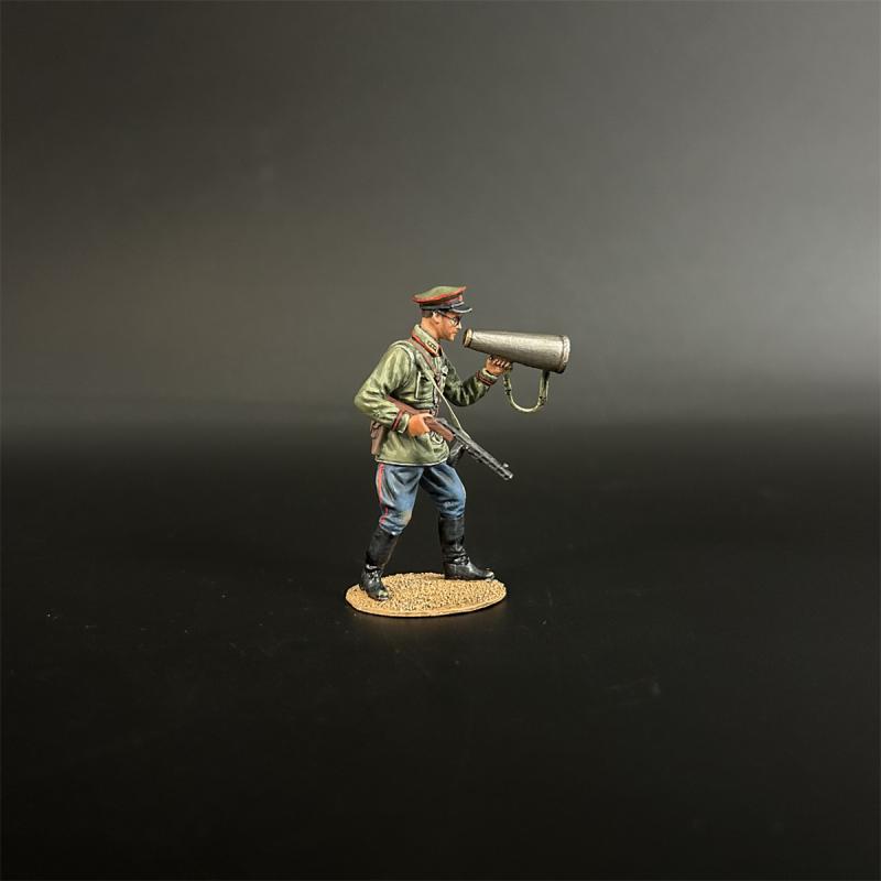 Red Army Political Commissar--single standing figure holding burp gun and using bullhorn #5