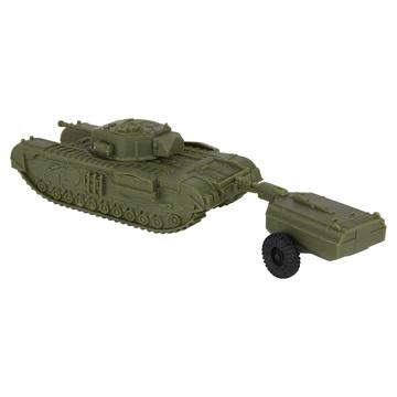 BMC CTS WWII British Churchill Crocodile Tank--OD Green 1:38 scale Plastic Army Vehicle #3