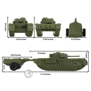 BMC CTS WWII British Churchill Crocodile Tank--OD Green 1:38 scale Plastic Army Vehicle #6