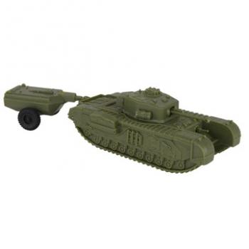 Image of BMC CTS WWII British Churchill Crocodile Tank--OD Green 1:38 scale Plastic Army Vehicle