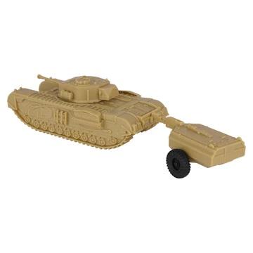 BMC CTS WWII British Churchill Crocodile Tank--Tan 1:38 scale Plastic Army Vehicle #3