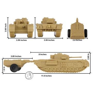 BMC CTS WWII British Churchill Crocodile Tank--Tan 1:38 scale Plastic Army Vehicle #5