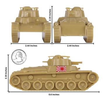 BMC CTS WWII Japan Chi-Ha Tanks--Tan 2 piece 1:38 scale Plastic Army Men Japanese Vehicles #2