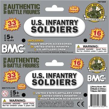 BMC CTS WWII U.S. Infantry Plastic Army Men--33pc Gray 1:32 scale Soldier Figures #9