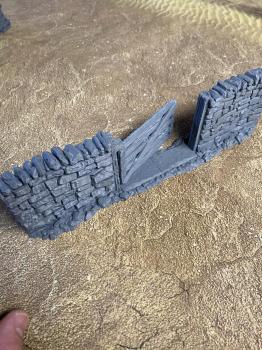 Image of 3D Print - 54mm  Long High Wall  with Gate- 11.25" x 3" high 