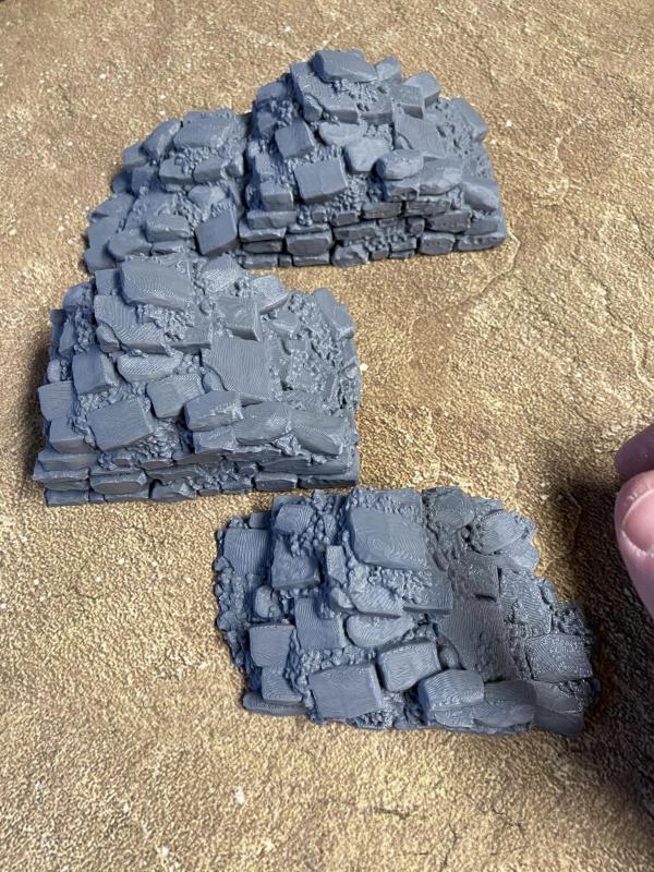 3D Print - 54mm  Castle Wall Rubble Piles 3 Pieces - FOUR SETS AVAILABLE! #2