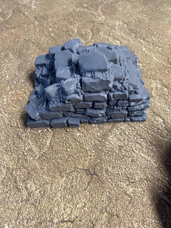 3D Print - 54mm  Castle Wall Rubble Piles 3 Pieces - FOUR SETS AVAILABLE! #3