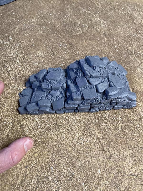 3D Print - 54mm  Castle Wall Rubble Piles 3 Pieces - FOUR SETS AVAILABLE! #4