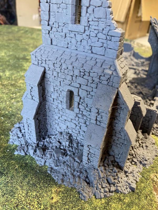 3D Print - 28mm Ruined CHURCH - 11" High x 20" Long and 10.5" wide -TWO IN STOCK!  #4