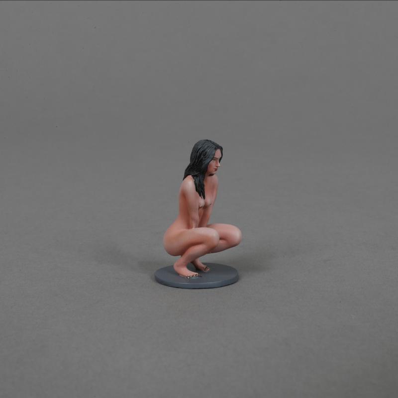 Squatting Slave Girl (black hair unbound), The Glory That Was Rome!--single squatting figure #2