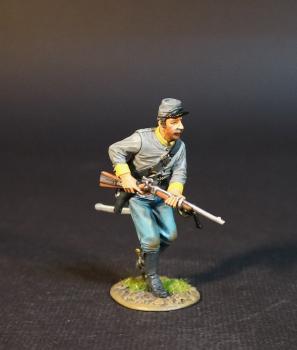 Image of Dismounted Confederate Cavalryman Advancing with Rifle, Cavalry Division, The Army of Northern Virginia, The Battle of Brandy Station, June 9th, 1863, The American Civil War, 1861-1865--single figure