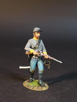 Image of Dismounted Confederate Cavalryman Standing Readying Rifle, Cavalry Division, The Army of Northern Virginia, The Battle of Brandy Station, June 9th, 1863, The American Civil War, 1861-1865--single figure