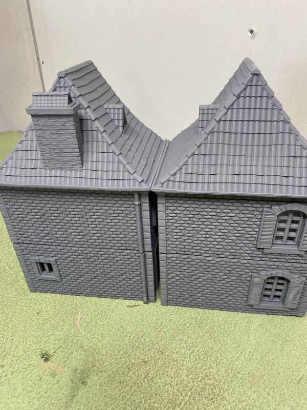 3D Print - 54mm French House - Brick - 10 7/8" Long, 11" High and 7 1/4" Deep - ONE IN STOCK!  #2