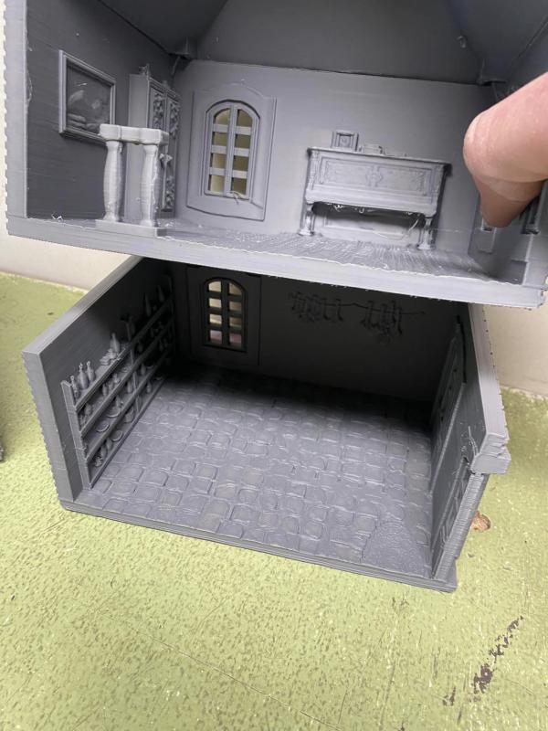 3D Print - 54mm French House - Brick - 10 7/8" Long, 11" High and 7 1/4" Deep - ONE IN STOCK!  #4